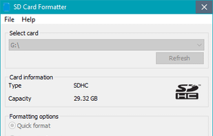 SD Card Formatter screenshot 2