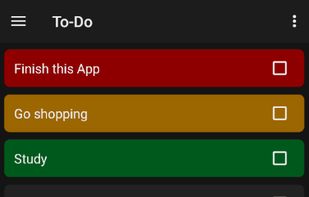 A Todolist where tasks can be sorted by priority