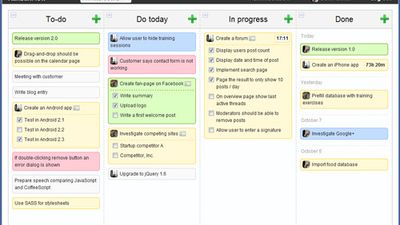 Visualize your work. The Kanban board gives you an excellent overview of your current work situation. When working in a team of people you can instantly see what other people are working on right now, what has been done and what is coming up. KanbanFlow can be used as a Lean project management tool for you and your team. Its intuitive user interface will get you up and running in a few minutes.    