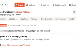 Error summary screen