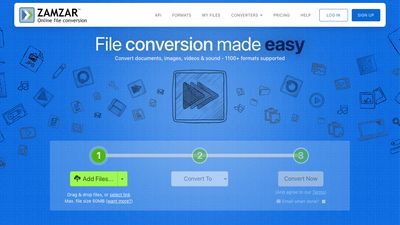 Easy to use 3 step tool for converting files.