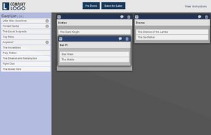 Card Sorting interface with subgroups.  Create open, closed or hybrid card sorts.