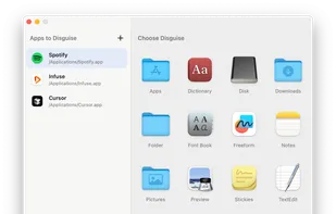 Add app in left side, select disguise icon in right, easy :D