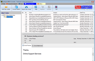 Preview MBOX files & folders
