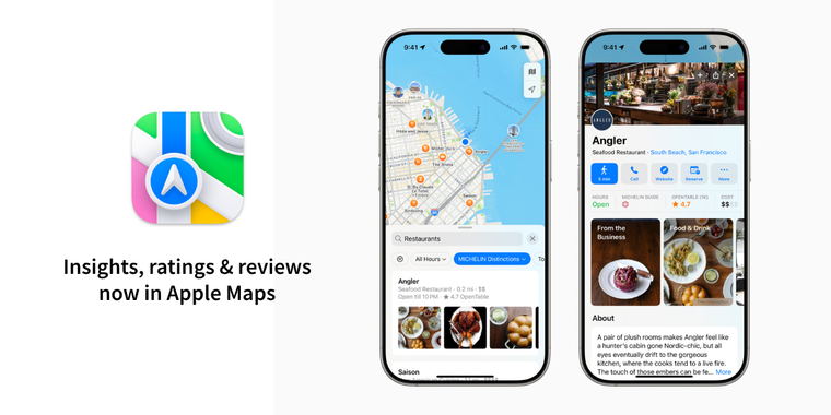 Apple Maps now features insights from external sources like Michelin Guide image