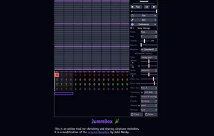 The default layout of JummBox 2.4. Users can access this version via the patch notes.