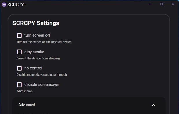 SCRCPY+: A simple GUI for SCRCPY and other ADB functions | AlternativeTo