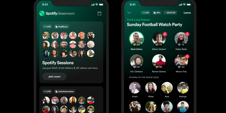 Spotify has launched a competitor to Clubhose called Greenroom image