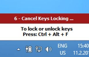 After downloading, extract the zip file to your desired location, then double click the Keyfreeze icon to run it. A countdown popup message will appear just above the taskbar.
