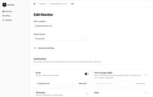 Uptimely.cloud screenshot 2