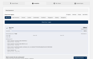 Example check result of dependencies
