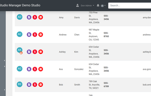 Student List with Icon Notifications