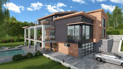 Multi storey modern home in 3D