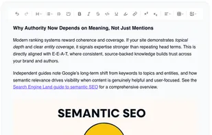 Generate premium contet including links (both external and internal) and images