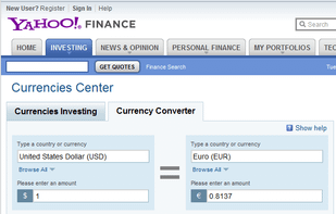 Yahoo! Finance - Currencies Center screenshot 1