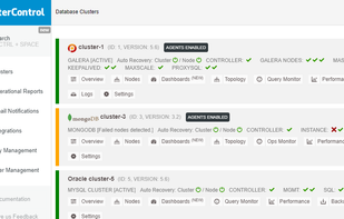 ClusterControl Main Page