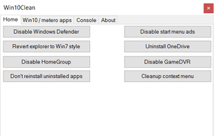 Win10Clean screenshot 1