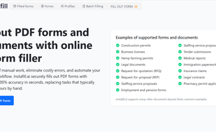 Instafill.ai home page