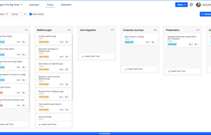 Edit mode - kanban view of user flows