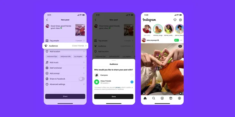 Instagram expands close friends feature to include main feed Posts and Reels image