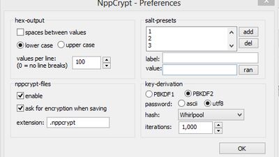 An image of NPPCrypt's preferences