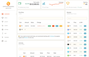 The most powerful and easy to use Cryptocurrency exchange simulator! Clean design and fast, works on all computers and smartphones