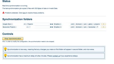 Sync status for each pairing