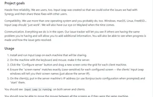 Input Leap screenshot 1
