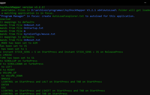 Start screen with custom mapping loaded.