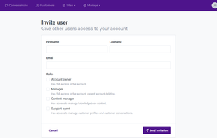 Unlimited users, with user invitation
