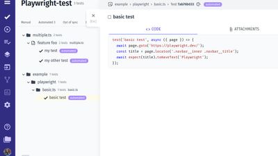 Template automated test