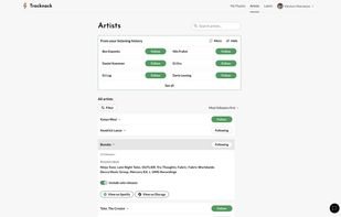 Follow artists