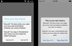 Native ClientDialog built with Tabris - on Android & iOS