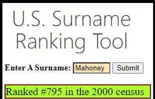 U.S. Surname Rank Checker screenshot 1