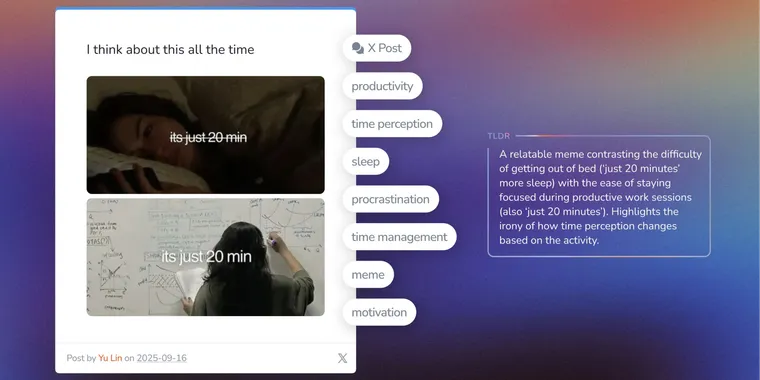 mymind now adds TLDRs and tags to saved tweets for improved search image