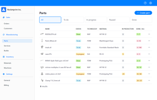 Organize 3D models, control post-processing and access machine print history.